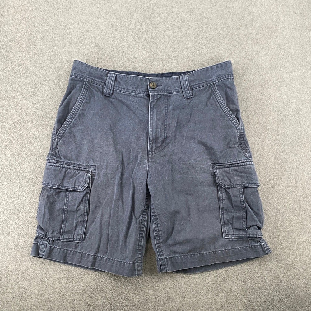 Amazon Essentials Mens Cargo Shorts Charcoal Gray Cotton Size 34 Casual Outdoor